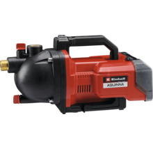 Einhell AQUINNA Akku-Gartenpumpe mit Tragegriff und Messinganschlüssen.