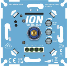 ION LED Dimmer 200 Watt für Unterputzmontage mit Einstellmöglichkeiten für Auto Max Min und Boost.