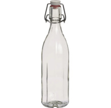 Leere Glasflasche mit Bügelverschluss aus Glas und Metall