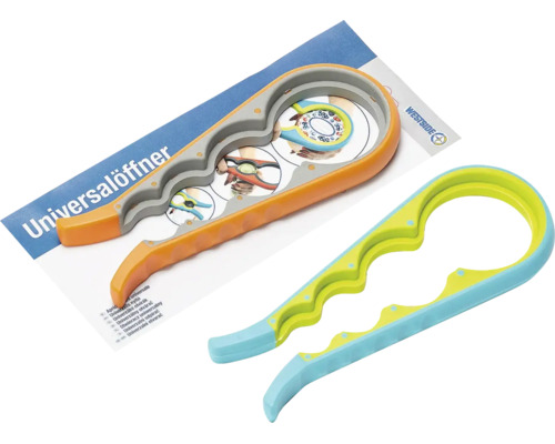Zwei Universalöffner für Deckel und Verschlüsse auf einer Blisterkarte mit Westside Logo.