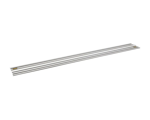 DeWalt Führungsschiene aus Aluminium mit schwarzen Gleitstreifen für präzise Schnitte.