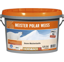 Kunststoffeimer Meister Polar Weiss Innenfarbe 2,5 Liter von Hornbach mit Blauer Engel Zertifizierung und Spritzfrei Eigenschaft