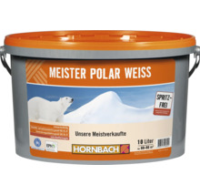 Eimer Meister Polar Weiss Innenwandfarbe 10 Liter für 60 bis 80 Quadratmeter mit Hornbach Logo