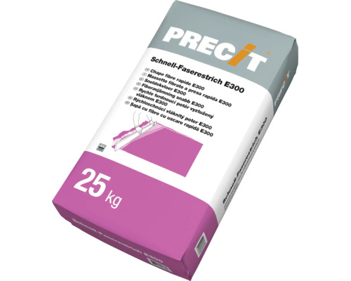 Precit Schnell-Faserestrich E300, 25 kg Sack für Bodenarbeiten.
