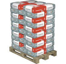 Eine Euro-Palette beladen mit zahlreichen Säcken Precit Thermoputz mit je 45 Liter Inhalt für den Innenbereich und für Fassaden.