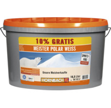 Meister Polar Weiss Wandfarbe in 16,5 Liter Eimer mit 10 Prozent gratis Inhalt für 99 bis 132 Quadratmeter von Hornbach.
