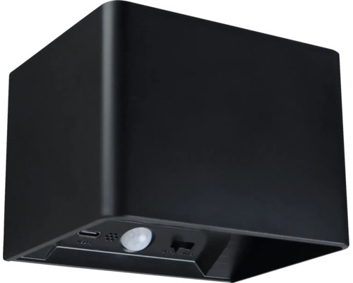Wandleuchte in moderner Quaderform mit Bewegungsmelder und USB-C Ladeanschluss für den Innenbereich