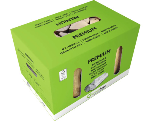 Karton Premium Buchenholz als Brennholz mit FSC Zertifizierung