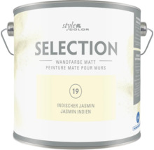 Eine Dose Style Color Selection matte Wandfarbe in der Nuance Indischer Jasmin mit Tragegriff.