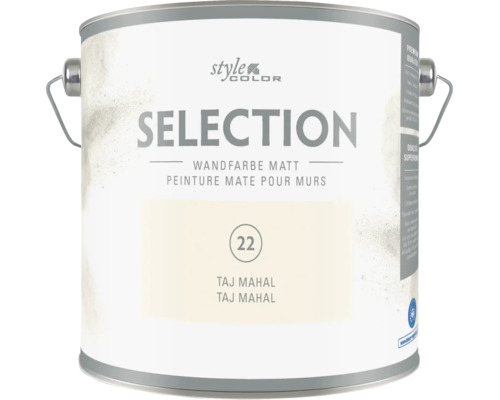 styleCOLOR SELECTION Wandfarbe matt Taj Mahal in der Farbe Nummer 22 als hochwertiger Dispersionsfarbeimer