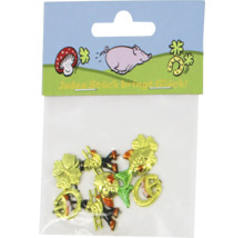 Glücksbringer Set mit verschiedenen Motiven wie Kleeblatt und Hufeisen in Kunststoffverpackung