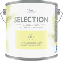 Style Color Selection Wandfarbe matt Nummer 02 Leuchtende Felder Asiens in einem Farbbehälter