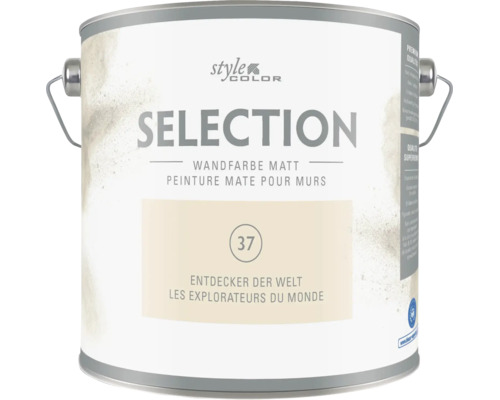 Eine Dose Style Color Selection Wandfarbe matt Nummer 37 Entdecker der Welt mit Tragegriff
