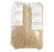 Ein Sack mit Holzpellets zur Verwendung in Heizsystemen.