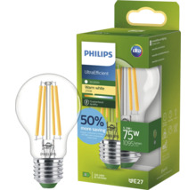 Philips LED Lampe E27, 5,2 Watt entspricht 75 Watt, 1095 Lumen, warmweiß 2700 Kelvin, UltraEfficient Filament Leuchtmittel