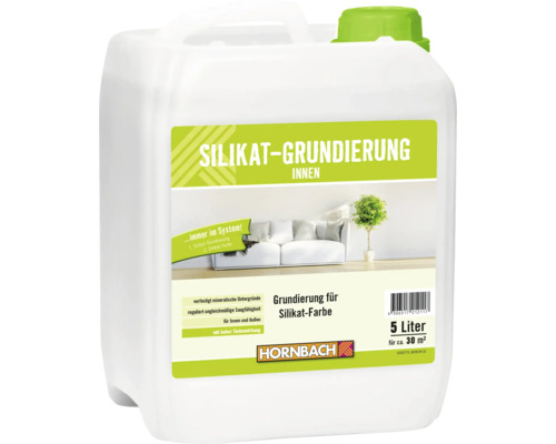 Kanister Silikat-Grundierung für innen, 5 Liter, zur Verfestigung mineralischer Untergründe und Regulierung der Saugfähigkeit, Hornbach Logo