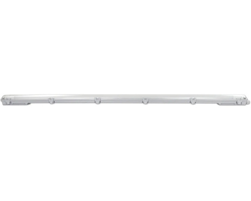 LED Feuchtraumwannenleuchte länglich mit Abdeckung und Halteclips zur Wand oder Deckenmontage