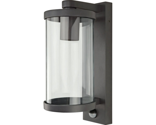 Moderne Außenwandleuchte mit Bewegungsmelder aus Metall und Glas