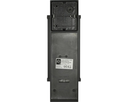 Rückseite der e2 elektro Wandleuchte Tara mit Montageplatte und Produktspezifikationen