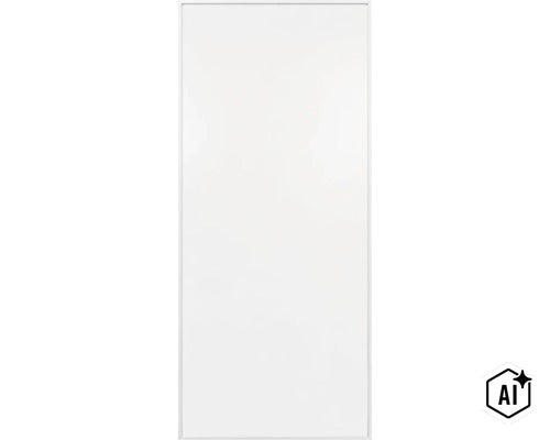 Rechteckiger weißer Wandspiegel mit minimalistischem Rahmen (Image AI modified or generated)