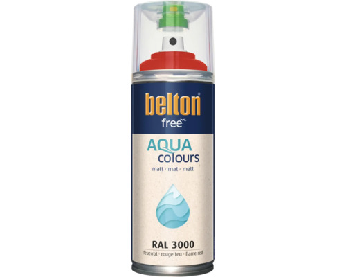 Belton Free Aqua Colours Lackspray in Feuerrot matt RAL 3000