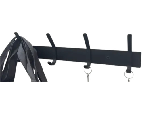 Wandgarderobe mit vier Haken aus Metall zur Montage an der Wand