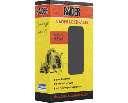 Raider Nager Lockpaste Kartusche 35 Milliliter für Mäuse und Ratten in Schlagfallen und Köderboxen