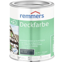 Remmers Deckfarbe Anthrazitgrau 0,75 Liter Dose für Holz Putz Mauerwerk Zinkbleche und Faserzement wetterbeständig wasserbasiert