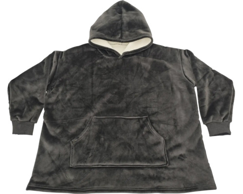 Kuscheliger Kapuzenpullover Deckenhoodie aus weichem Fleece Material mit Kapuze und einer großen Kängurutasche auf der Vorderseite