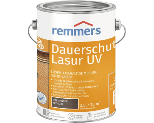 Remmers Dauerschutz Lasur UV Palisander 2,5 Liter loesemittelhaltige Holzlasur für den Außenbereich