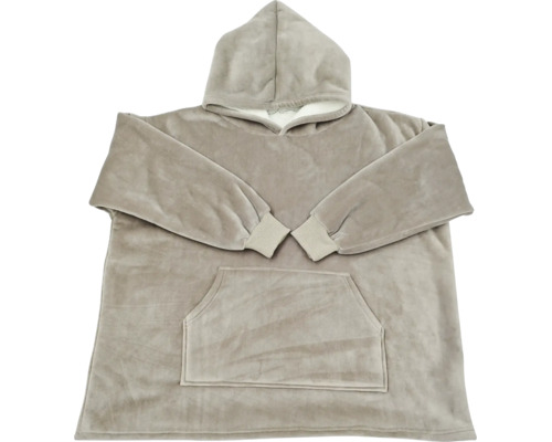 Ein übergroßer Kapuzenpullover aus weichem Fleece Material mit Kängurutasche und Ärmelbündchen.
