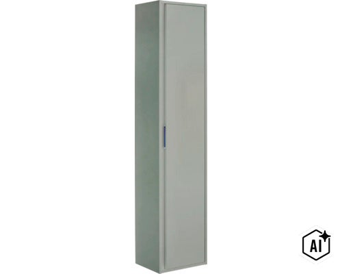 Hoher Badezimmerschrank als Hochschrank mit einer Tür und Griff (Image AI modified or generated)