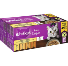 Whiskas Pure Delight Geflügel Ragout Katzenfutter Multipack mit 40 Beuteln in Gelee
