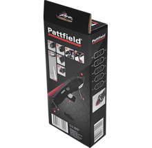 Pattfield Silikonfugenentferner Set in Verpackung mit Anwendungsbildern und verschiedenen Profilgrößen zur Fugenrenovierung.
