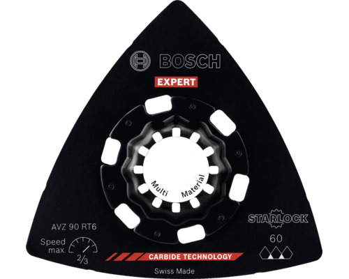 Bosch Expert AVZ 90 RT6 Schleifplatte mit Starlock Aufnahme für Multifunktionswerkzeuge und Carbide Technologie