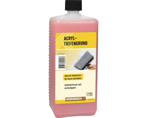 HORNBACH Acryl Tiefengrund für Innen und Außen in einer 1 Liter Flasche zur Untergrundverfestigung.