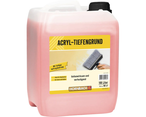 Kanister mit 10 Liter Acryl Tiefengrund von Hornbach für innen und außen ideal für Gipskarton