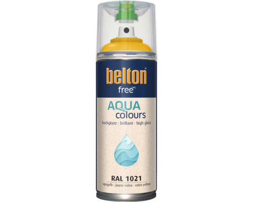 Belton Free Aqua Colours Sprühlack in Rapsgelb RAL 1021 Hochglanz