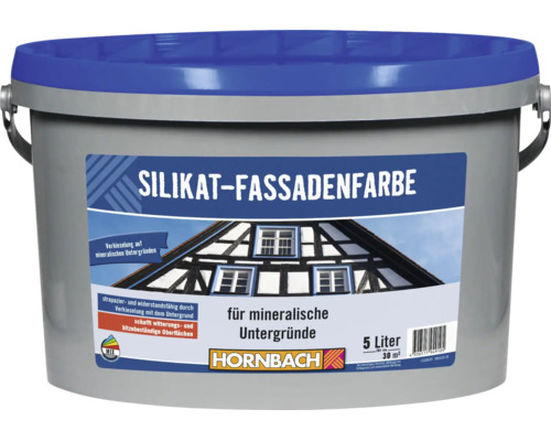 HORNBACH Silikat Fassadenfarbe für mineralische Untergründe, 5 Liter Eimer