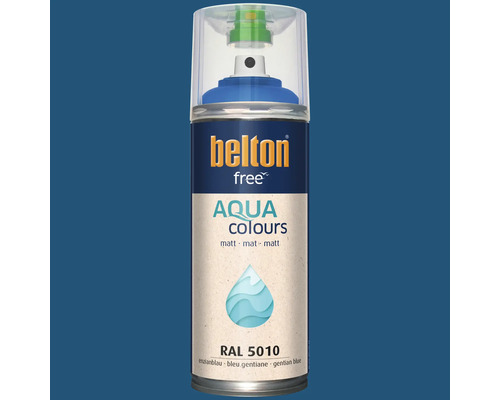 Belton free Aqua colours Lackspray in Enzianblau RAL 5010 matt