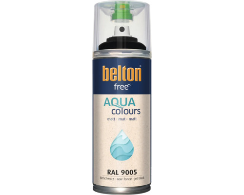 Belton free Aqua Colours Lackspray matt RAL 9005 Tiefschwarz 400 Milliliter