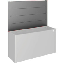 Pflanzkasten mit integriertem Sichtschutzelement aus Metall für den Garten.