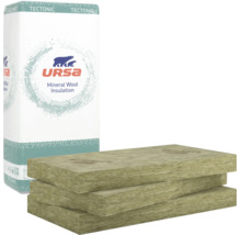 URSA Tectonic Mineralwolle Dämmplatten als Paket mit gestapelten Dämmplatten zur Wärme und Schalldämmung