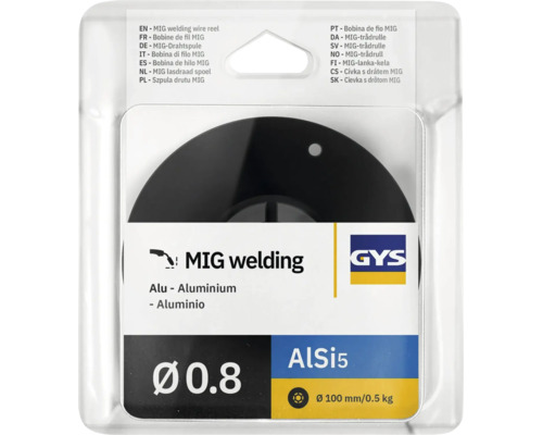 GYS Aluminium MIG Schweißdraht AlSi5 0,8 Millimeter 0,5 Kilogramm Spule in Blisterverpackung