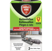 Protect Home Rattenfallen mit Präzisionsschlag Technologie zur Rattenbekämpfung, wiederverwendbar, Packung mit zwei Fallen.