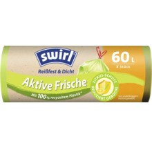 Swirl Müllbeutel Aktive Frische 60 Liter 8 Stück aus recyceltem Plastik mit Zitrusduft