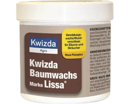 Kwizda Baumwachs Marke Lissa zur Wundversorgung von Bäumen und Sträuchern in der Kunststoffdose.