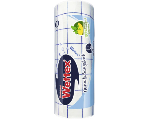 Wettex Saug- und Putztuchrolle fünf Meter, biologisch abbaubar und saugstark.