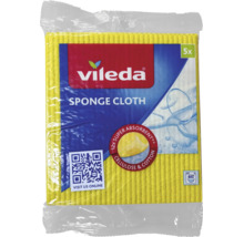 Vileda Schwammtuch in einer Packung mit 5 Stück, saugstark aus Zellulose und Baumwolle, waschbar bei 60 Grad.