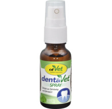 cdVet dentaVet Spray zur Zahnpflege bei Tieren in der Braunglasflasche mit Sprühaufsatz